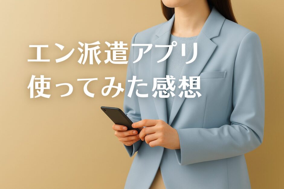 エン派遣アプリを実際に使った体験レビューのブログ記事用バナー画像