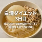 白滝ダイエット3日目｜低カロリーで簡単に続けられる？派遣女子のリアル記録